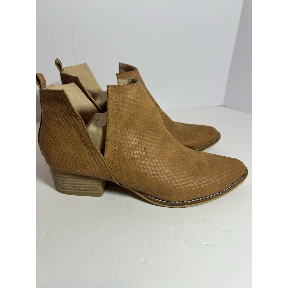 Arider Girl Jena‎ Ankle Boot Women's Size 8 Brown Snake Embossed Western Rodeo